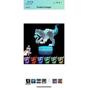 Boys dinosaur light up lamp